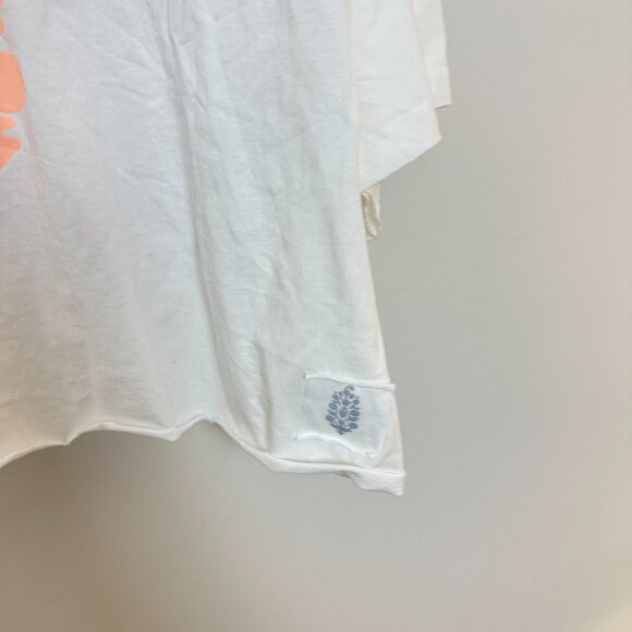 FREE PEOPLE Movement Inspire Cotton Graphic T-Shirt in White/ Peach Size Large - Picture 4 of 7